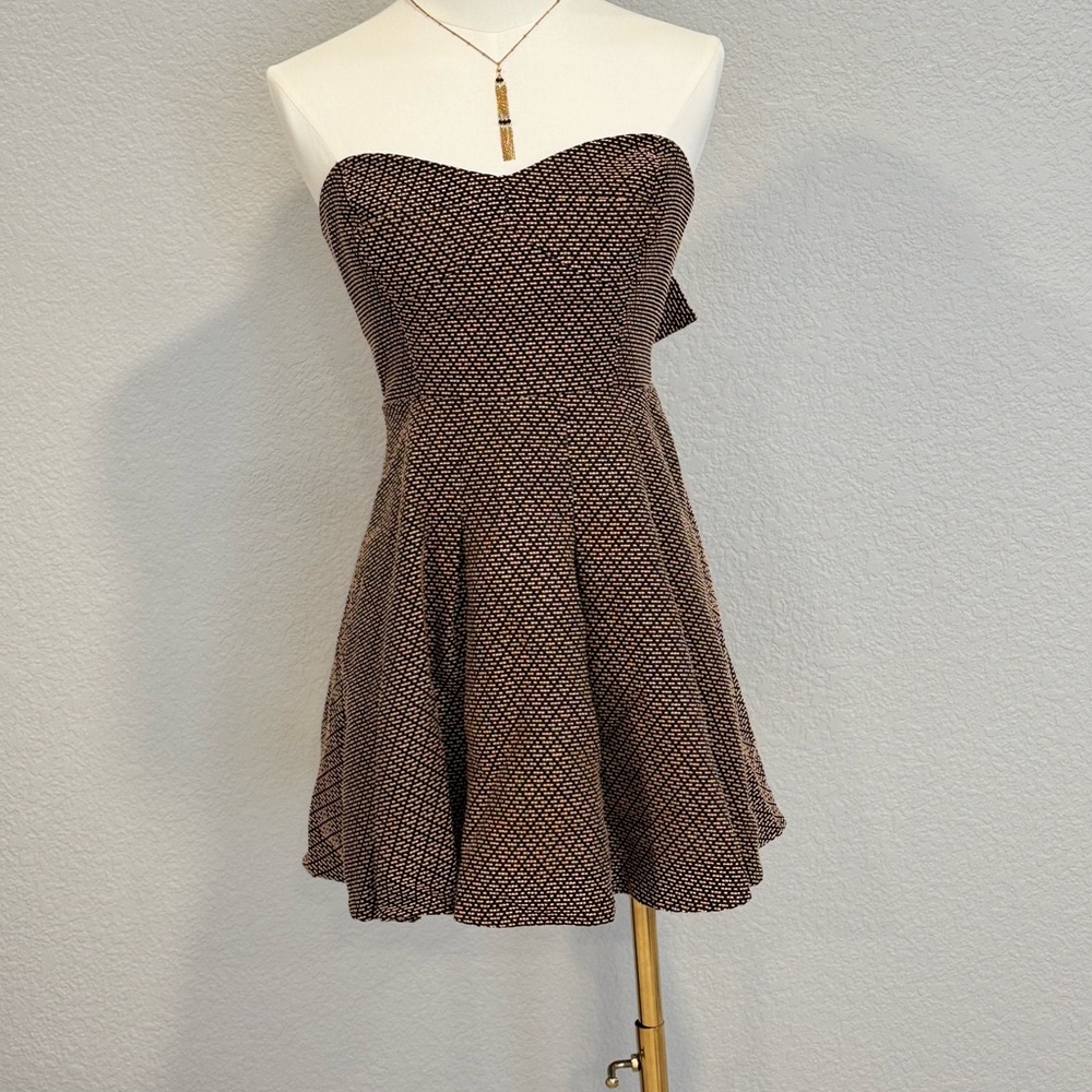 Bcbgeneration Strapless Black Patterned Back Cut-… - image 2